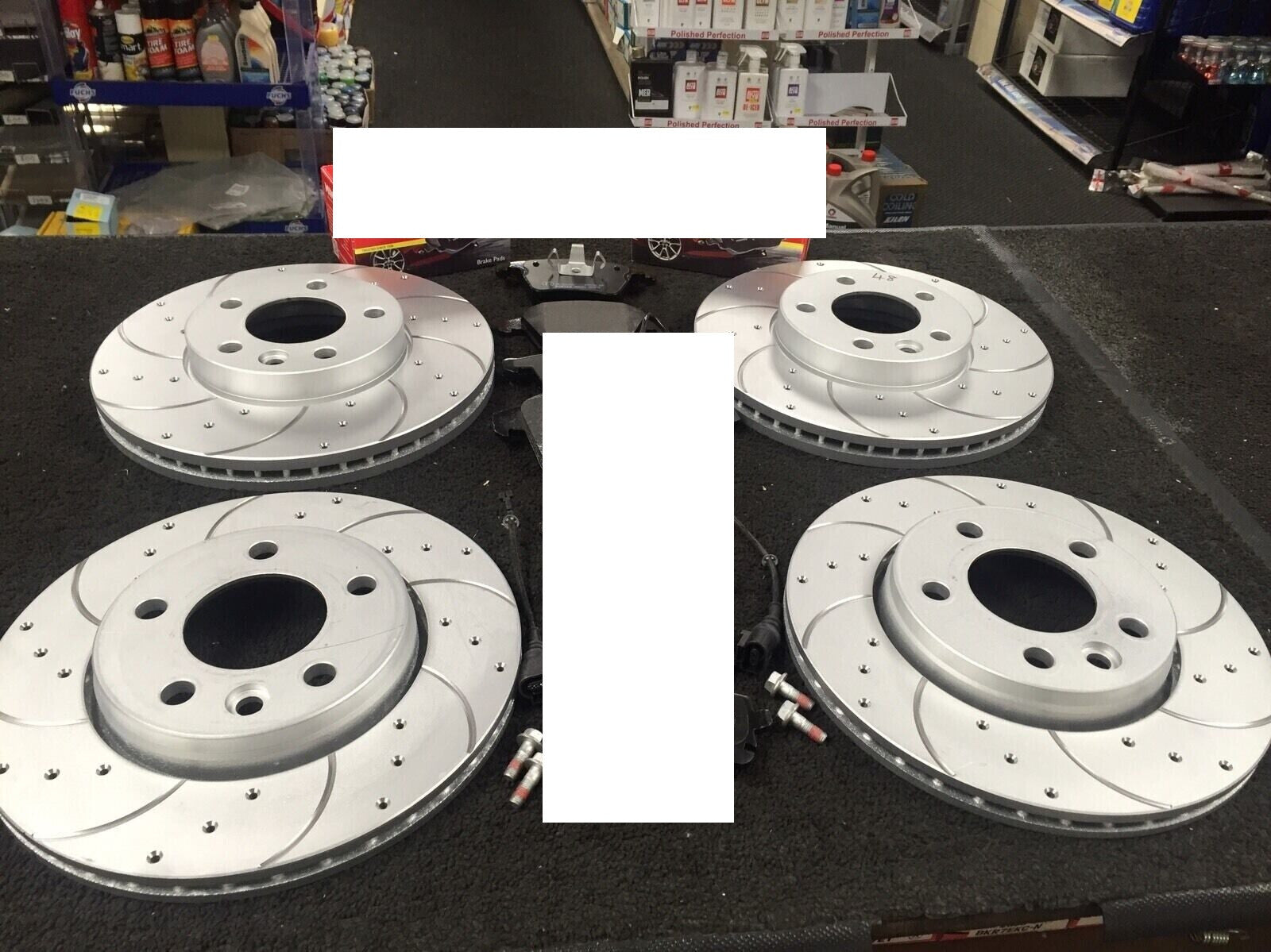 VW TRANSPORTER T5 T30 T28 TDi CROSS DRILLED BRAKE DISCS FRONT AND REAR