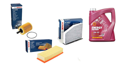 FOR VW TIGUAN 2.0 TDI MK1 (5N) BOSCH SERVICE KIT 5L OIL + BOSCH AIR OIL POLLEN