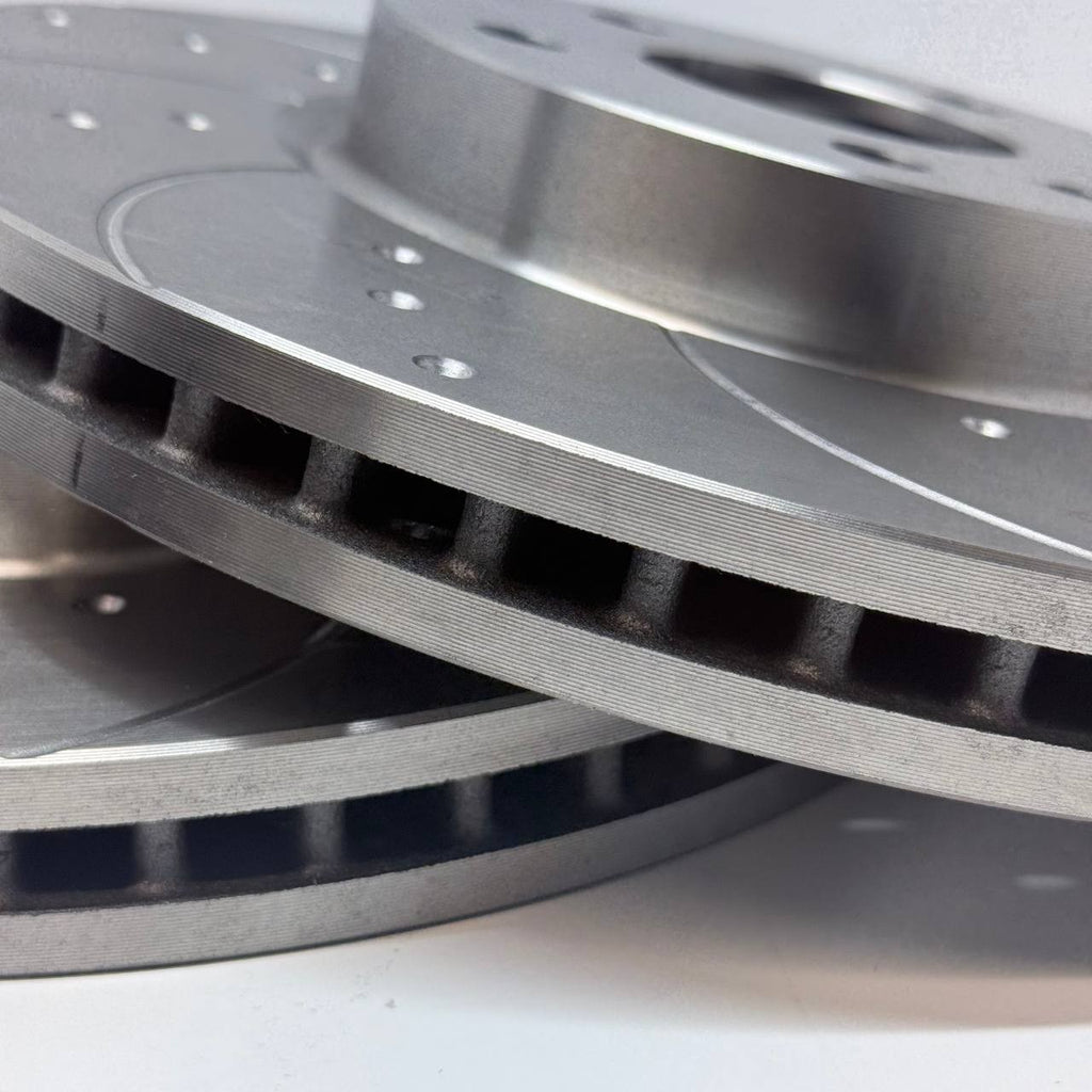 FOR FORD MONDEO VIGNALE TDCI (MK5 (CD391)) FRONT DRILLED GROOVED DISC BREMBO PAD