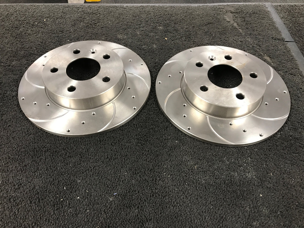 FOR ASTRA G ZAFIRA GSI TURBO DRILLED GROOVED REAR BRAKE DISCS PAIR
