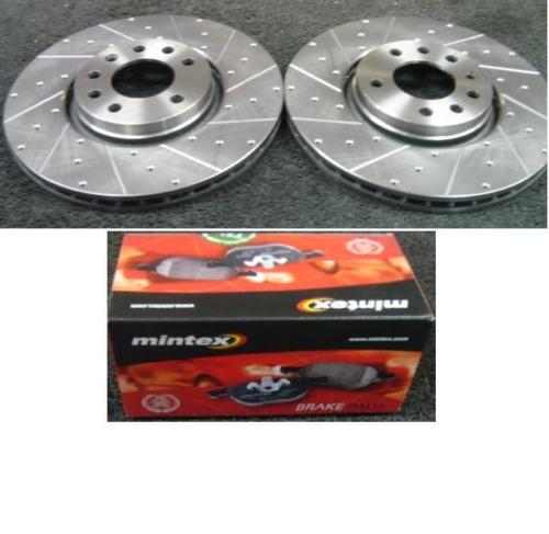 VOLVO V70 s60 xc70 s80 2.0 2.3 T5  DRILLED GROOVED BRAKE DISCS BRAKE PADS FRONT 