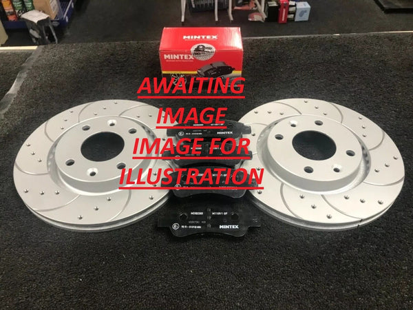 FRONT PERFORMANCE DRILLED GROOVED DISCS PADS FITS PEUGEOT 408 GT FASTBACK HYBRID