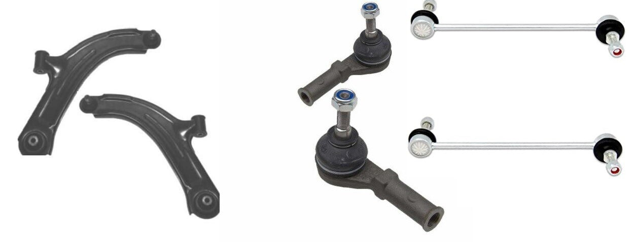 FOR RENAULT CLIO MK3 FRONT WISHBONE ARMS + DROP LINKS + TIE ROD ENDS 05-13