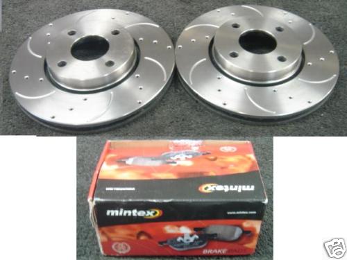 COUGAR V6 24V DRILLED GROOVED BRAKE DISC MINTEX PAD