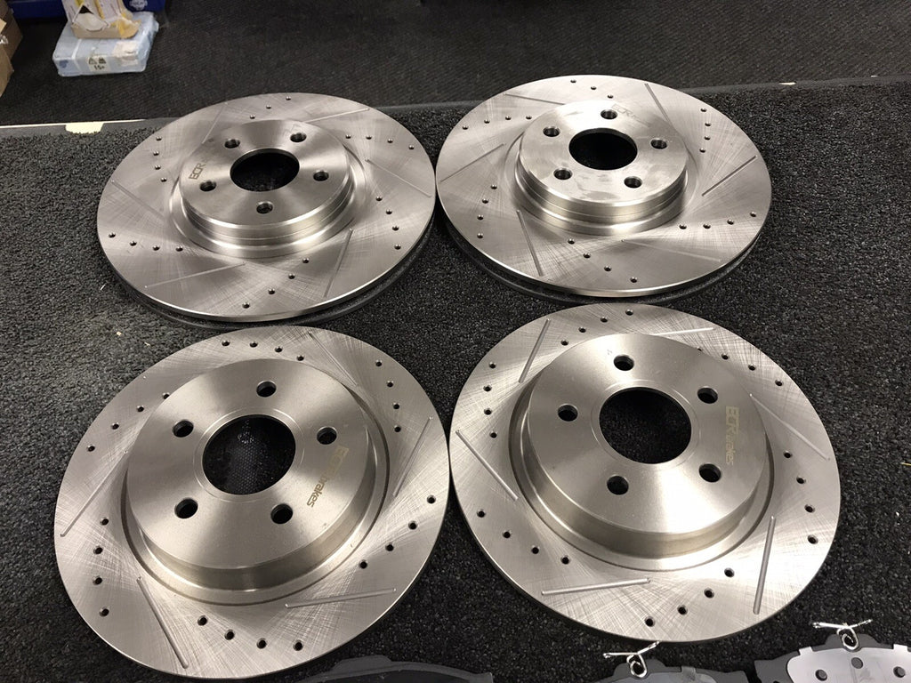 FOCUS ST-3 (MK3 FL (C346))BRAKE DISC CROSS DRILLED GROOVED FRONT REAR BRAKE PADS