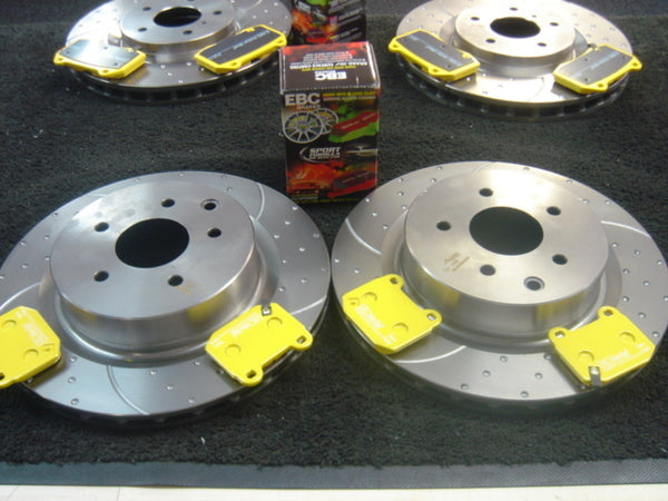FOR NISSAN 350Z  BRAKE DISC DIMPLED GROOVED PERFOMANCE PADS  REAR