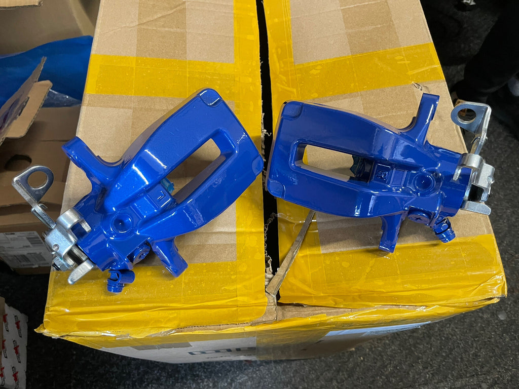 REAR BRAKE CALIPERS LH RH POWDER COATED BLUE AUDI A3 TT QUATTRO  GOLF R32 V5