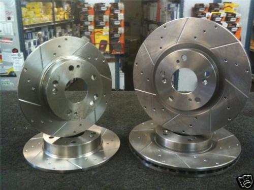 FOR HONDA CIVIC 2.0 TYPE R FN2 2006 ON  DRILLED GROOVED BRAKE DISC FRONT REAR