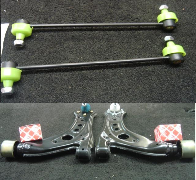 SKODA FABIA 2 LOWER WISHBONE ARMS 2 REAR BUSHES 2 ANTI ROLL BAR LINKS