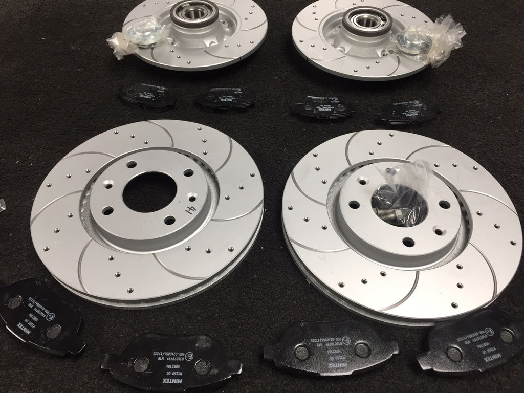 BRAKE PAD BRAKE DISC CROSS DRILLED GROOVED FRONT REAR PEUGEOT 207CC 207 1.6 HDI