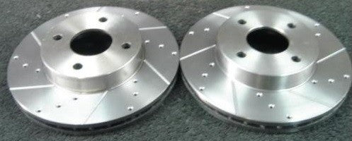 FOR FORD FOCUS ST170 DRILLED GROOVED FRONT BRAKE DISCS PAIR 