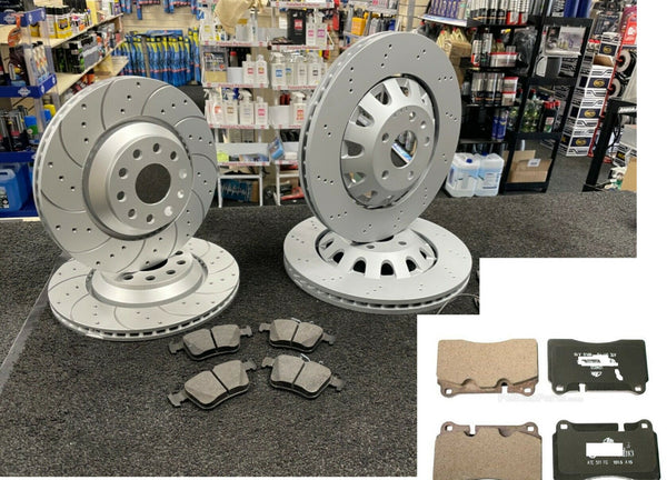 FIT FOR  AUDI RS3 8P 2011-2015  2 BRAKE DISCS AND PADS FRONT AND REAR 8P0615301C