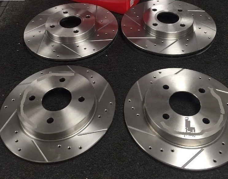 FIESTA ST180 FORD FIESTA 1.6 ST180 BRAKE DISC CROSS DRILLED FRONT REAR  