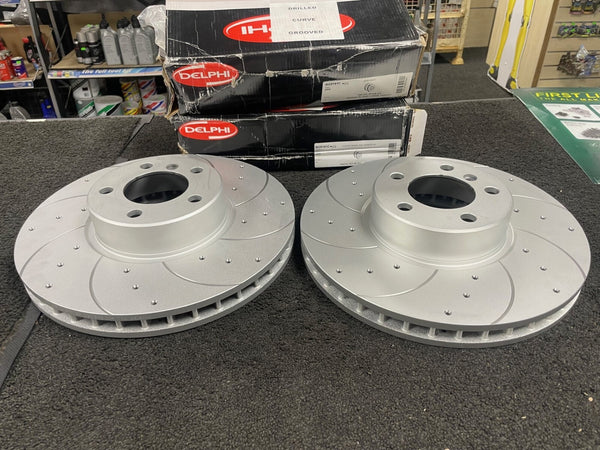 BMW 750 760 Li E65 E66 PERFORMANCE DRILLED GROOVED BRAKE DISC BG9141C 348M x34mm
