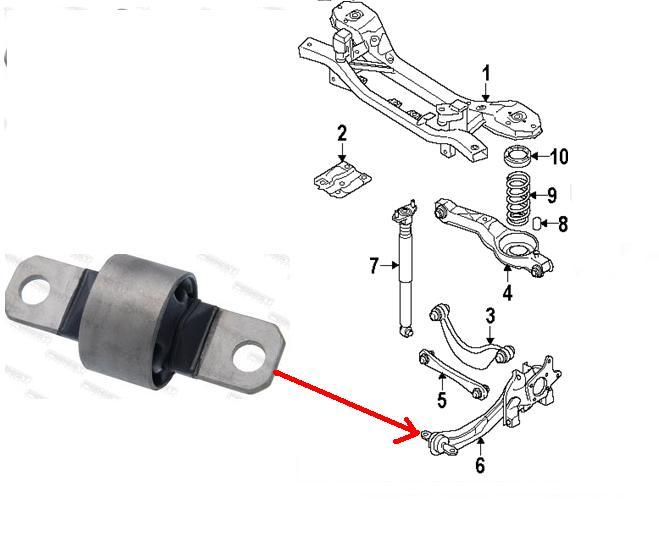 TRAILING ARM BUSH FOR MAZDA 6 2002-08 SALOON HATCHBACK ESTATE REAR ARM BUSH 