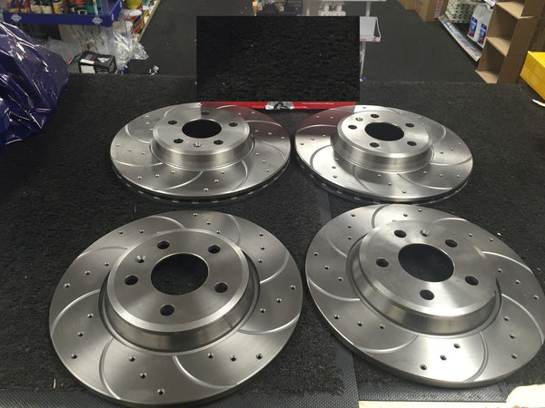 AUDI A5 1.8TFSi 2.0TDI S LINE BRAKE DISC CROSS DRILLED GROOVED FRONT REAR PAIR