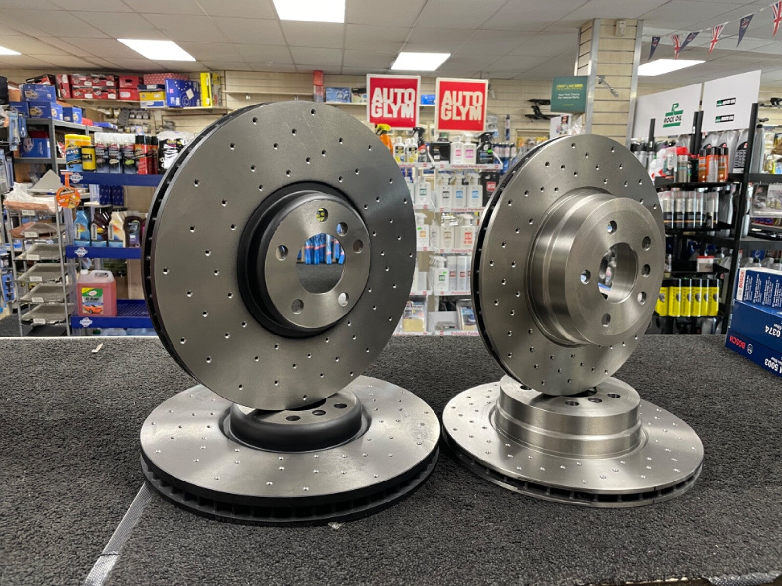 X5 M50D MK3 E71 (F15) BRAKE DISCS CROSS DRILLED  FRONT AND REAR 385MM +345MM