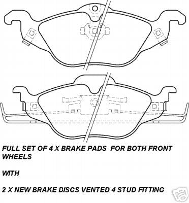 VAUXHALL ASTRA 1998> BRAKE DISC BRAKE PADS NO ABS SOLID