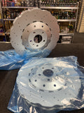 FOR AUDI RS6 C7 2013-2019 FRONT OEM  WAVEY DRILLED BRAKE DISC PAIR DISCS