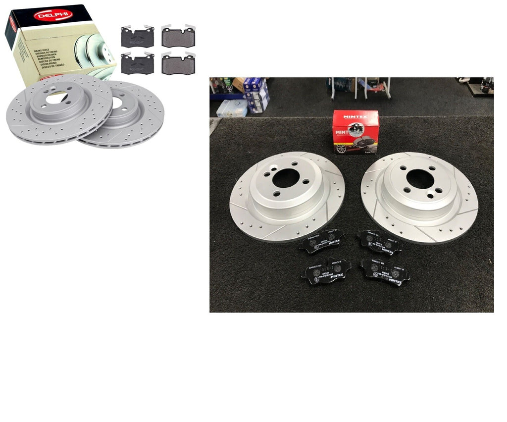 MINI COOPER JCW WORKS R55 R56 R57 DRILLED GROOVED BRAKE DISC PADS FRONT REAR