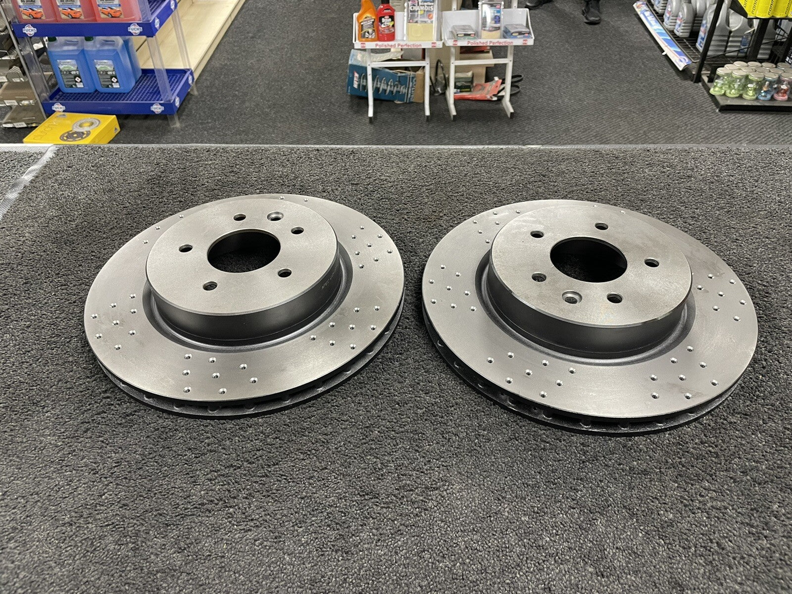 BRAKE DISCS SPORTCROSS DRILLED PERFROMANCE FIT FOR JAGUAR XKR XK8 JLM21281 