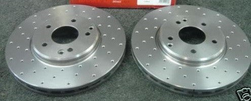 FOR MERCEDES C270 C240 C320 DRILLED BRAKE DISC MINTEX PADS