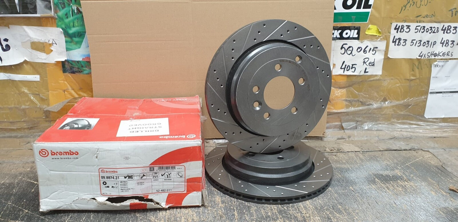 LANDROVER DISCOVERY 3 4 TDV6 RANGE ROVER REAR BRAKE DISC BREMBO DRILLED GROOVED 