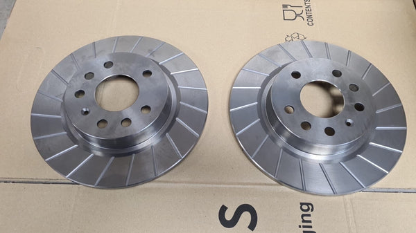 FOR VAUXHALL VECTRA C REAR GROOVED BRAKE DISCS 280MM SOLID