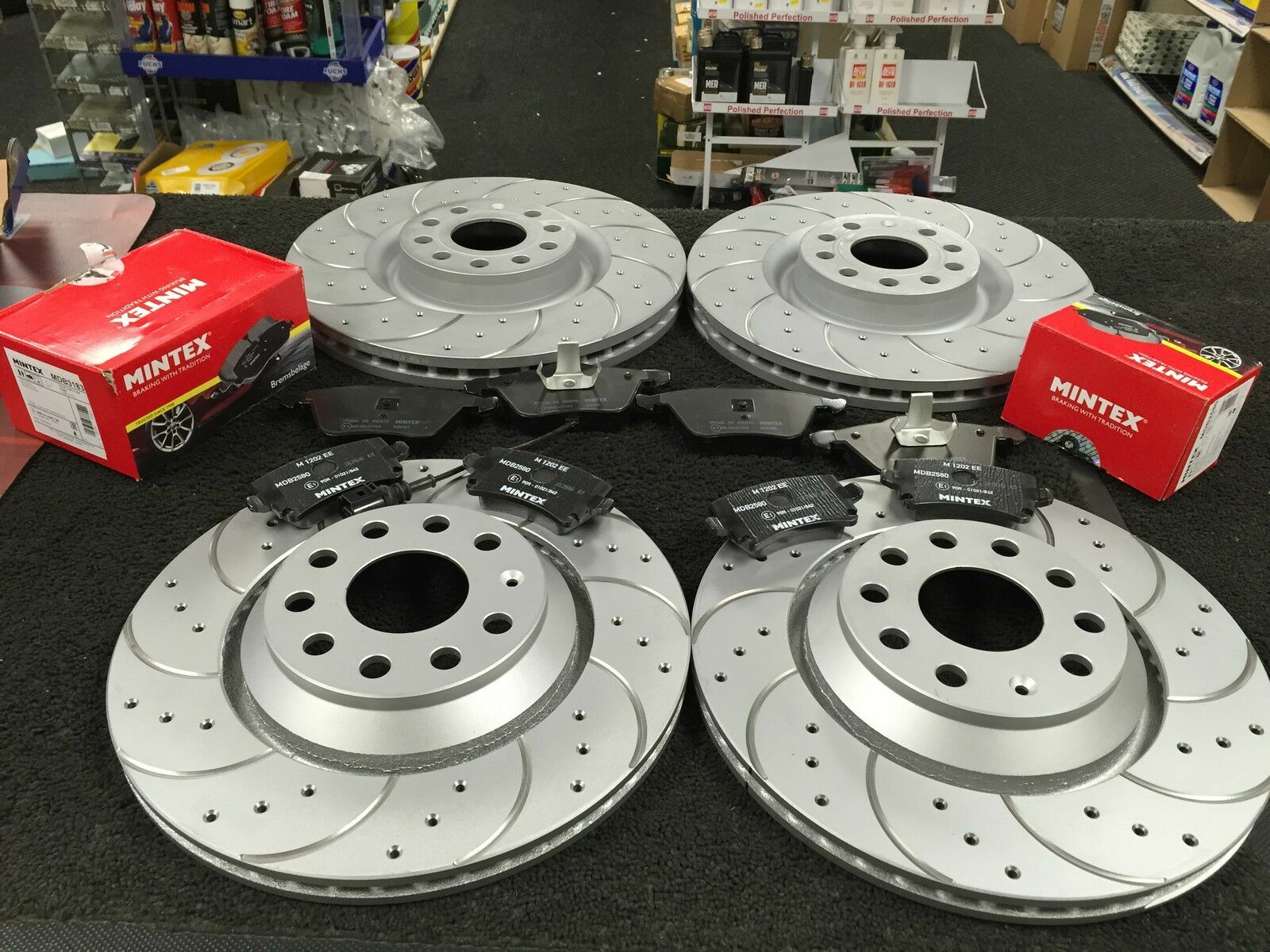 FOR A6 TDI QUATTRO S LINE BLACK EDITION MK4 FL 4G C7 FRONT REAR DRILLED DISC PAD