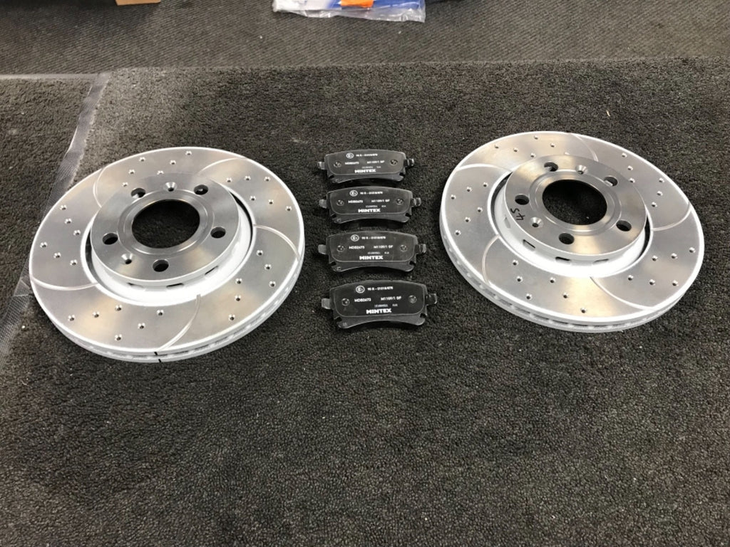 AUDI A7  3.0TDi QUATTRO 2010-18 DRILLED GROOVED BRAKE DISC REAR BRAKE PAD 330MM