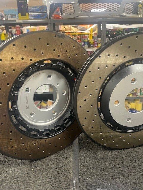 BENTLEY BENTAYGA PERFORMANCE SLOTTED DRILLED BRAKE DISC +PAD FRONT REAR SENSORS
