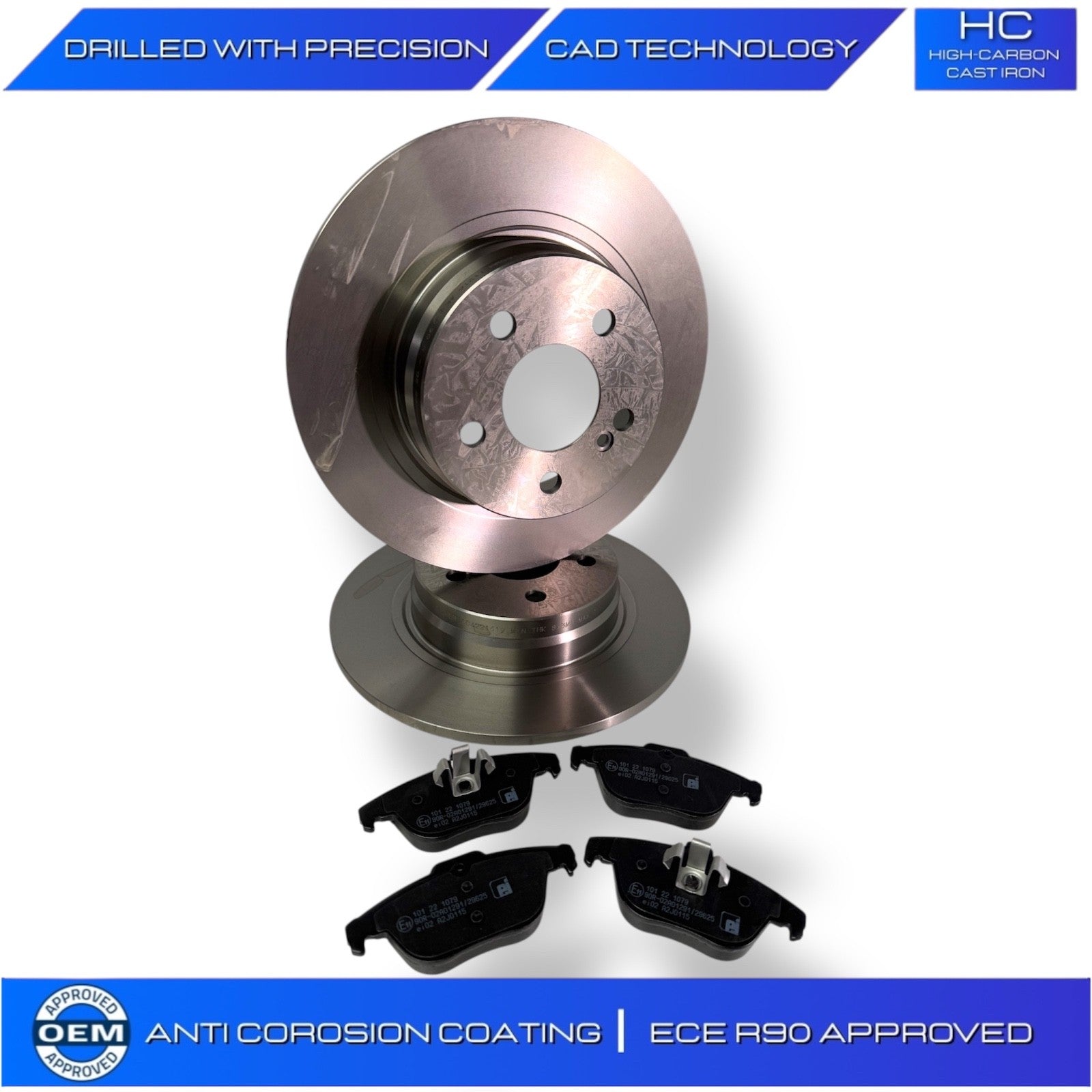 E-CLASS E220 CDI BLUEEFFICIENCY SE (MK4 (A207)) FRONT REAR BRAKE DISC PAD SET