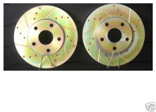 FOR TOYOTA MR2 MK2 SW20 92ON FRONT DRILLED GROOVED BRAKE DISCS 275MM