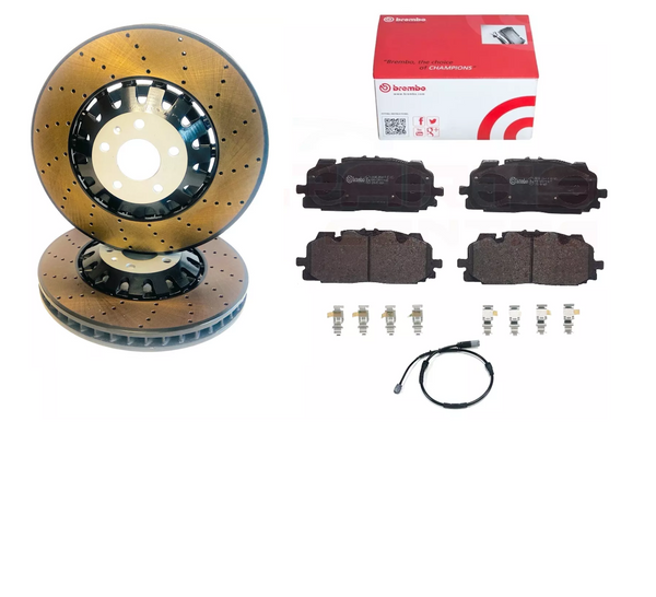 FOR AUDI RS4 RS5 B9 2 FRONT BRAKE DISC BREMBO FRONT BRAKE  PADS SENSORS 375mm
