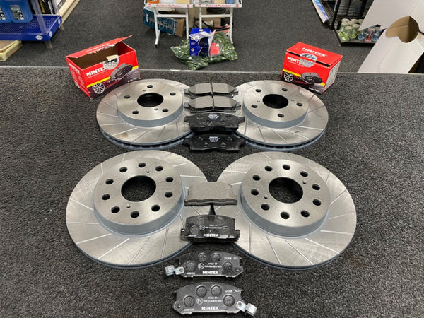 FOR MR2 MK2 REV 1 90-91 FRONT & REAR GROOVED DISCS & PADS
