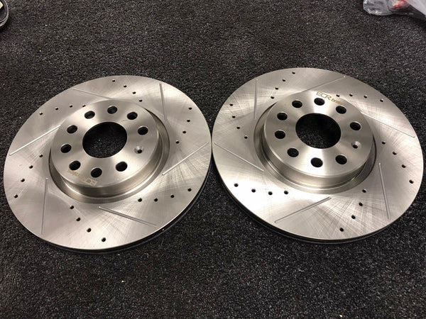 A3 SPORTBACK E-TRON  DRILLED GROOVED FRONT BRAKE DISC 312MM +  PADS