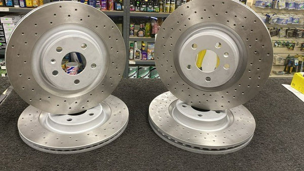 AUDI A4 A6 S4 A5 S5 3.0TFSI QUATTRO SLINE CROSS DRILLED BRAKE DISCS 345MM +330mm