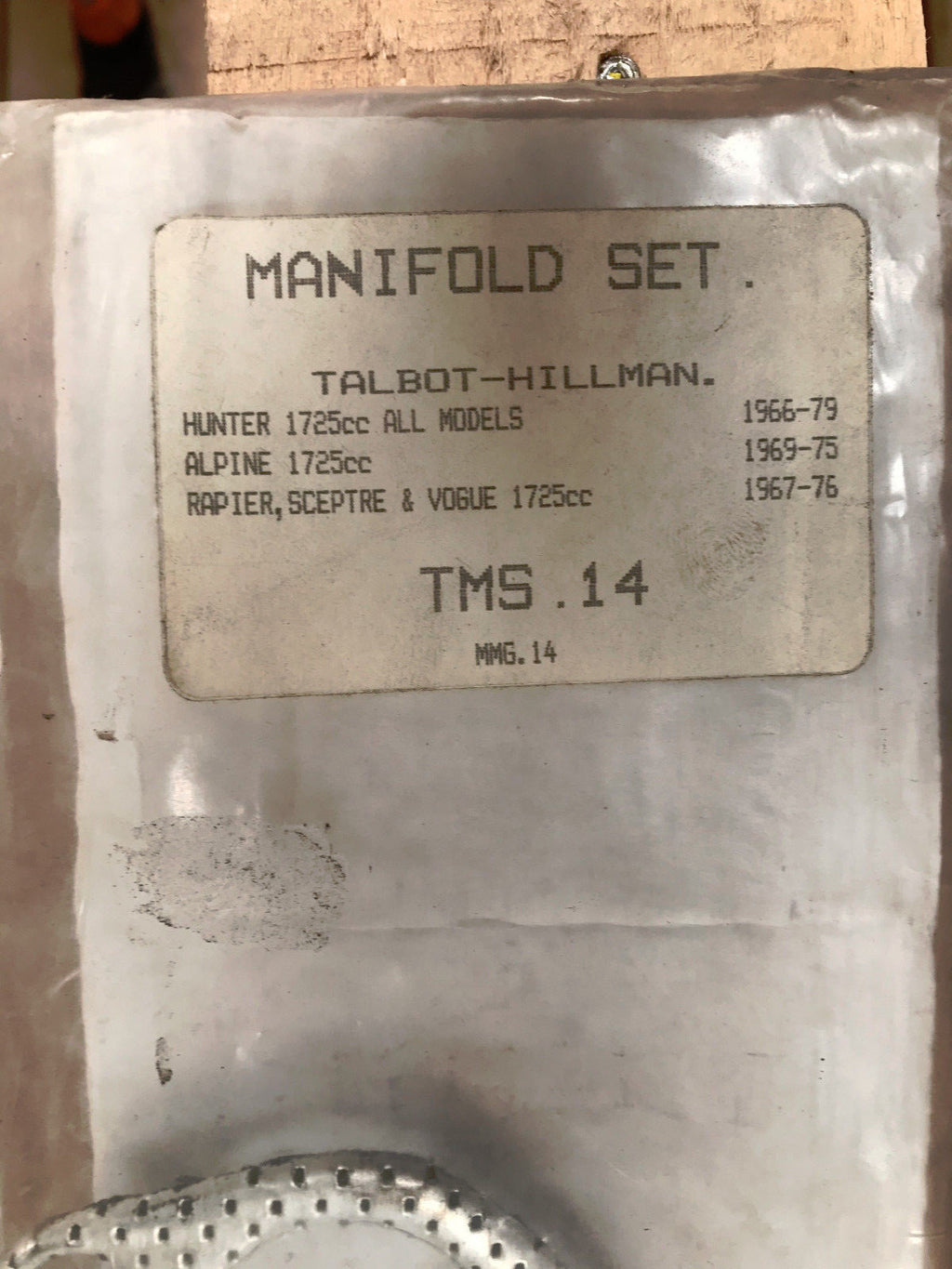 FOR TALBOT HUNTER ALPOINE RAPIER SCEPTURE VOGUE MANIFOLD GASKET 