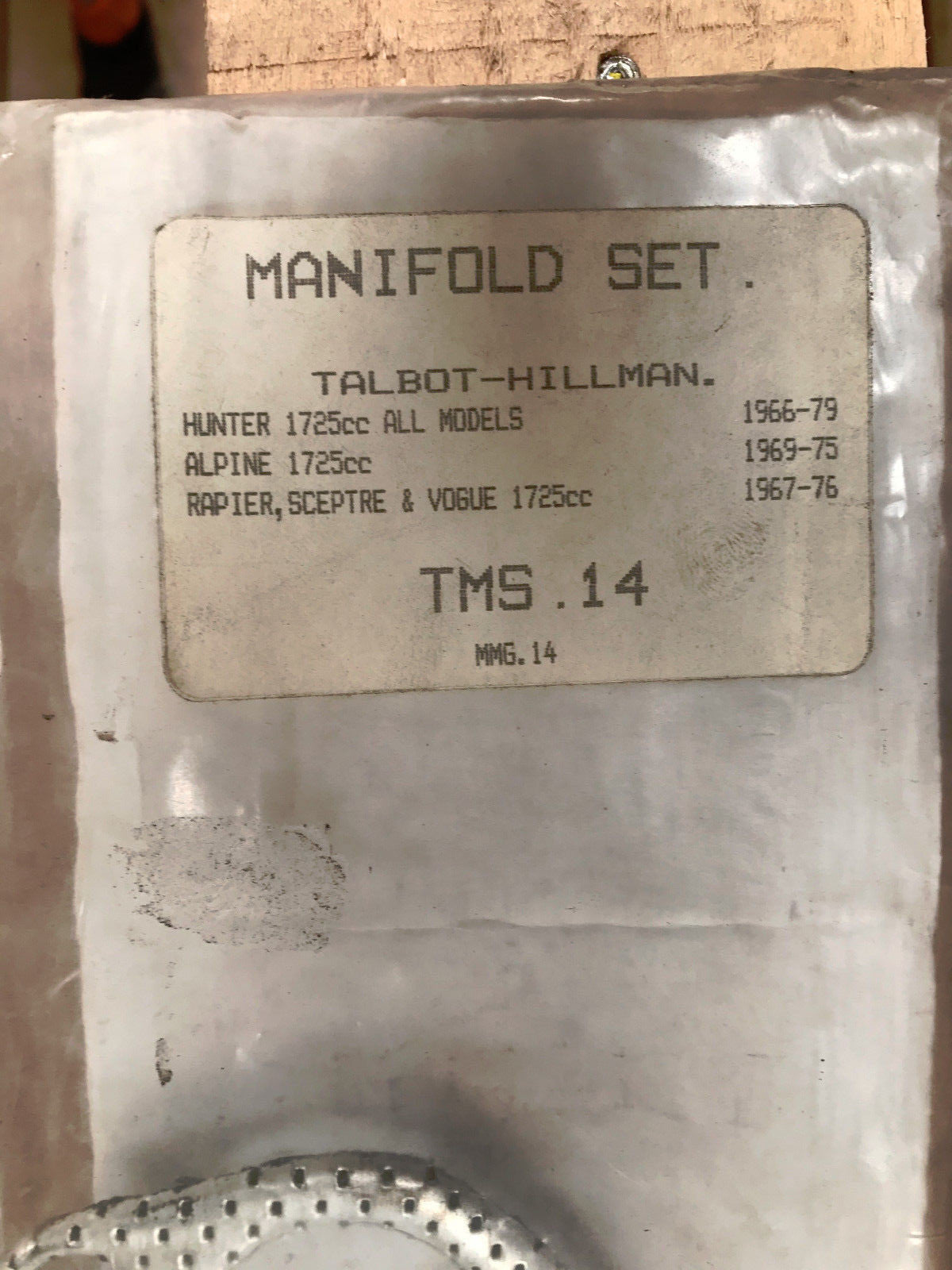 FOR TALBOT HUNTER ALPOINE RAPIER SCEPTURE VOGUE MANIFOLD GASKET 