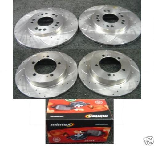 FOR MITSUBISHI FTO 1.8 2.0GR FRONT REAR DRILLED GROOVED DISC MINTEX BRAKE PADS