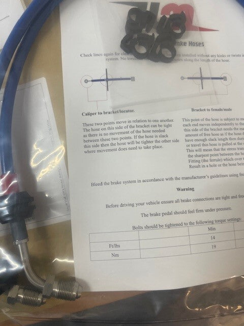 BRAIDED REAR BRAKE LINE CADDY VENTED BRAKE DISC CALIPER CONVERSION KIT 310MM