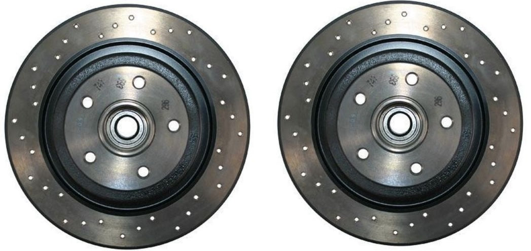 RENAULT MEGANE 225 SPORT 225 BRAKE DISC REAR CROSS DRILLED PAIR NEW 