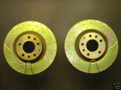 MAZDA RX8 FRONT BRAKE DISCS GROOVED DIMPLED323MM  ZINC COATED
