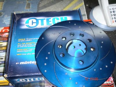 VAUXHALL ZAFIRA TURBO BRAKE DISCS GROOVED MINTEX CTECH