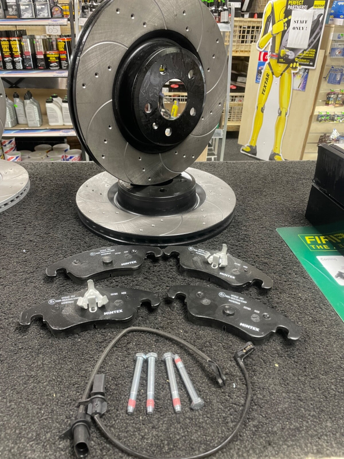 FOR A6 ALLROAD TDI QUATTRO (MK4 (4G) (C7))  FRONT REAR DILLED GROOVED DISCS PADS