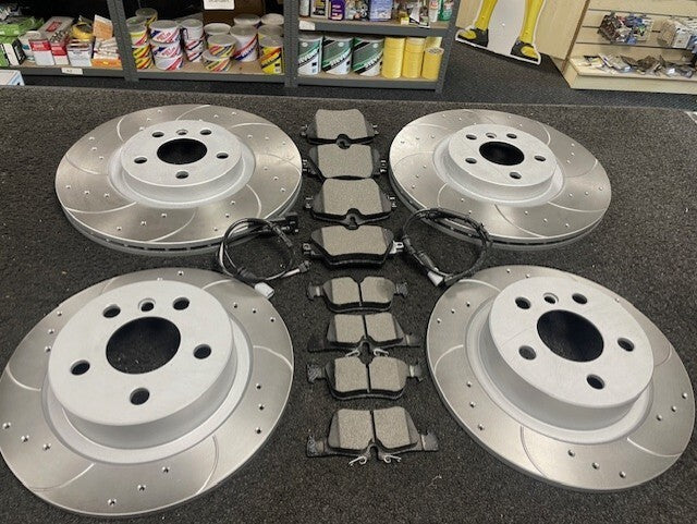 MINI COUNTRYMAN COOPER S F60  DRILLED GROOVED FRONT REAR BRAKE DISCS 335MM X26MM