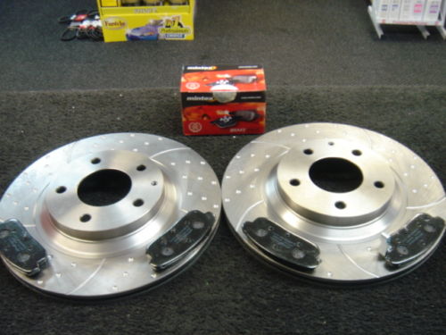 FOR MAZDA RX8 MINTEX REAR DIMPLED GROOVED BRAKE DISC MINTEX  BRAKE PADS