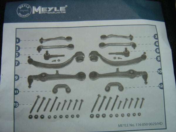 SKODA SUPERB TDI SUSPENSION CONTROL ARM KIT COMPLETE MEYLE HD 4 YEAR WARRANTY