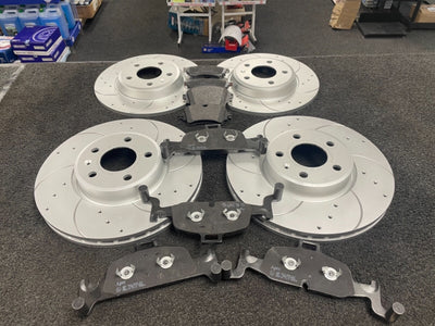 AUDI A4 A5 A6 A7  B9 DRILLED GROOVED BRAKE DISCS PADS 318MM + 300MM  F+R