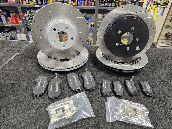 FOR TOYOTA GT86 2012-2017 PERFORMANCE DRILLED GROOVED BRAKE DISC BREMBO PADS